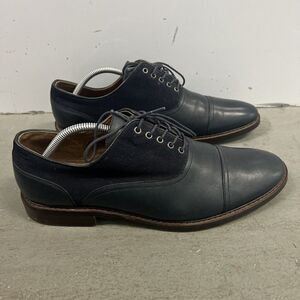 Aldo Mens Blue‎ Cap Toe Leather Oxfords Dress Shoes Size 10.5